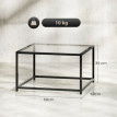 Table basse Montane verre trempé acier style industriel noir