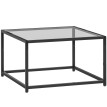 Table basse Montane verre trempé acier style industriel noir