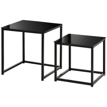 Table d’appoint Enara design moderne verre noir