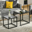 Table d’appoint Enara design moderne verre noir