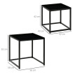 Table d’appoint Enara design moderne verre noir