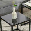 Table d’appoint Enara design moderne verre noir