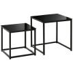 Table d’appoint Enara design moderne verre noir