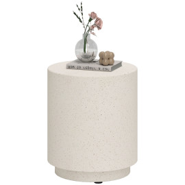 Table d'appoint Perin imitation béton intérieur extérieur crème