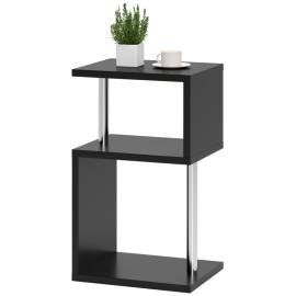 Table d’appoint Jarvion LED RGB étagères aluminium noir