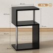 Table d’appoint Jarvion LED RGB étagères aluminium noir