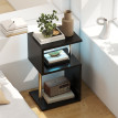 Table d’appoint Jarvion LED RGB étagères aluminium noir