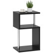 Table d’appoint Jarvion LED RGB étagères aluminium noir