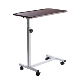 Table d'appoint Larrienne réglable à roulettes canapé lit noyer foncé