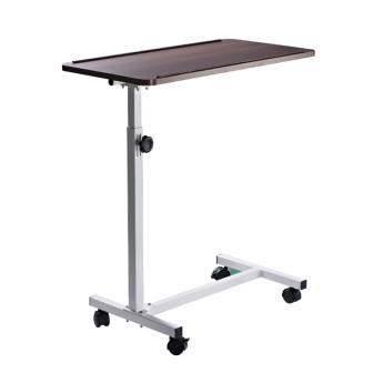 Table d'appoint Larrienne réglable à roulettes canapé lit noyer foncé