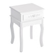 Table de chevet Rosio moderne avec tiroir blanc