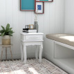 Table de chevet Rosio moderne avec tiroir blanc