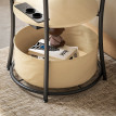 Table d'appoint Talriay ronde 3 niveaux avec charge USB bois naturel