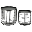 Orot Tables d’appoint scandinaves empilables avec rangement Noir
