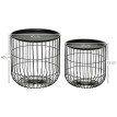 Orot Tables d’appoint scandinaves empilables avec rangement Noir