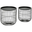 Orot Tables d’appoint scandinaves empilables avec rangement Noir