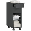 Zeliline Table d'appoint plateau coulissant roulettes rangement noir
