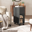 Zeliline Table d'appoint plateau coulissant roulettes rangement noir