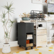 Zeliline Table d'appoint plateau coulissant roulettes rangement noir