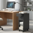 Zeliline Table d'appoint plateau coulissant roulettes rangement noir