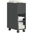 Zeliline Table d'appoint plateau coulissant roulettes rangement noir