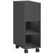 Zeliline Table d'appoint plateau coulissant roulettes rangement noir