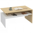 Solena Table basse design bicolore bois naturel blanc