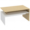 Solena Table basse design bicolore bois naturel blanc
