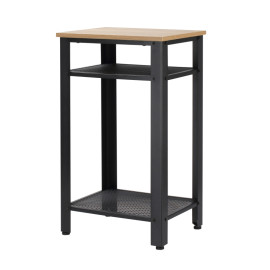 Faliel Table d'appoint industrielle chêne et noir