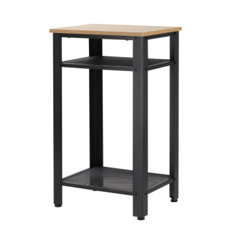 Faliel Table d'appoint industrielle chêne et noir