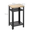 Faliel Table d'appoint industrielle chêne et noir
