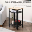 Faliel Table d'appoint industrielle chêne et noir