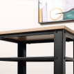 Faliel Table d'appoint industrielle chêne et noir