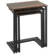 Table d'appoint Celrios industrielle gigogne marron et noir