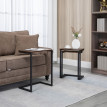 Table d'appoint Celrios industrielle gigogne marron et noir