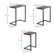 Table d'appoint Celrios industrielle gigogne marron et noir