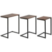 Table d'appoint Celrios industrielle gigogne marron et noir