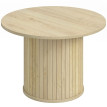 Table basse Kerora ronde colonne à lattes bois naturel