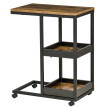 Alenis table d appoint roulettes style industriel marron noir