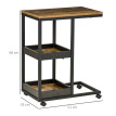 Alenis table d appoint roulettes style industriel marron noir