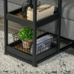 Alenis table d appoint roulettes style industriel marron noir