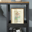 Alenis table d appoint roulettes style industriel marron noir