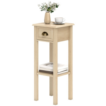 Table d'appoint Amenven table canapé tiroir étagère bois naturel
