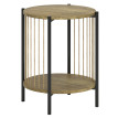 Table d'appoint Eniel ronde 2 niveaux acier bois naturel