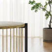 Table d'appoint Eniel ronde 2 niveaux acier bois naturel