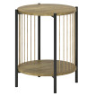 Table d'appoint Eniel ronde 2 niveaux acier bois naturel