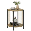 Table d'appoint Eniel ronde 2 niveaux acier bois naturel