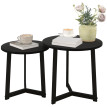 Produit Laral lot de 2 tables basses rondes empilables métal MDF noir