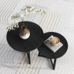 Produit Laral lot de 2 tables basses rondes empilables métal MDF noir