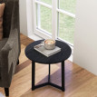 Produit Laral lot de 2 tables basses rondes empilables métal MDF noir